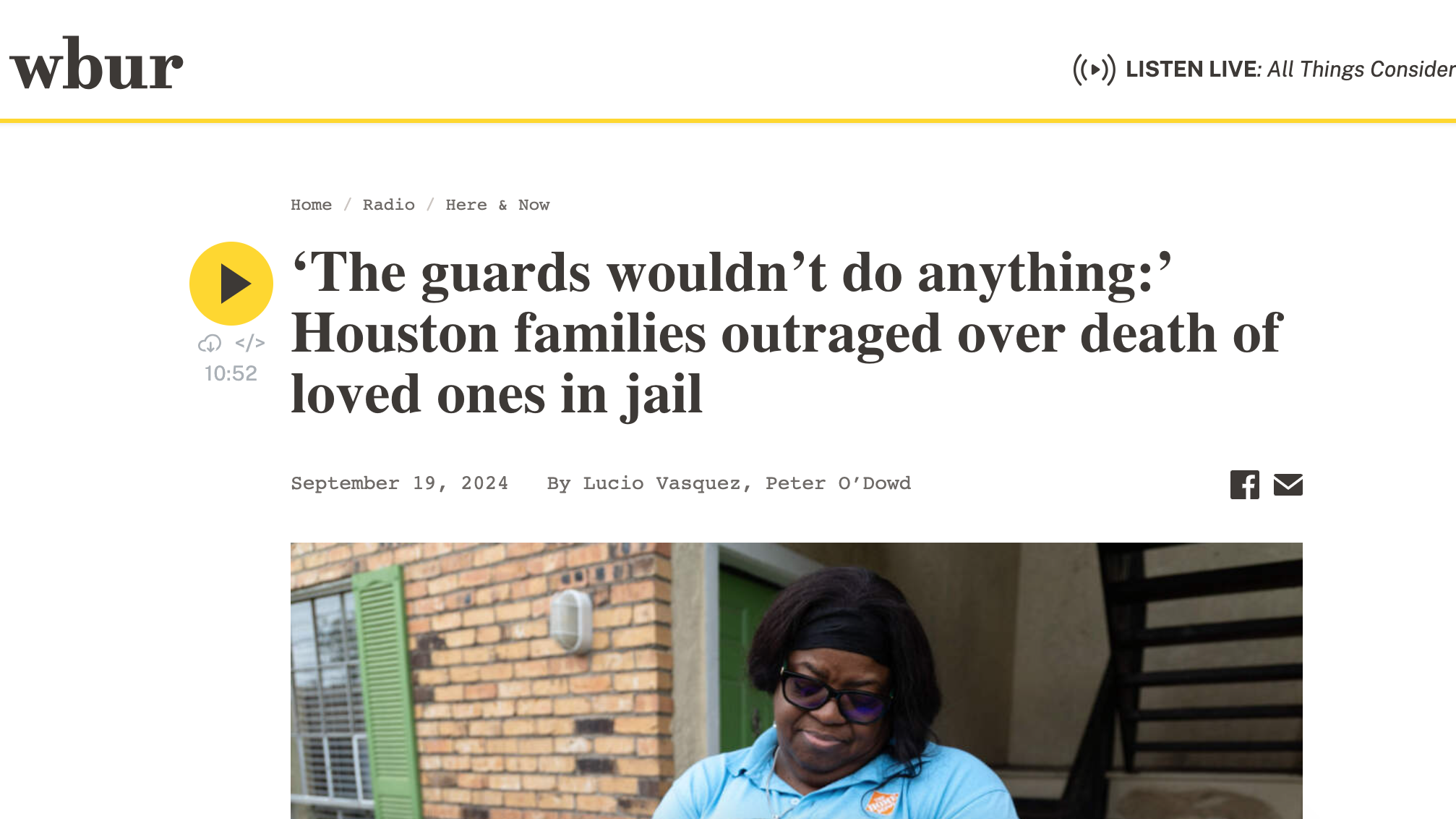 WBUR Here and Now: Breaking the Bond: A look at bail reform in Harris ...